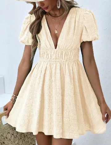 Rochie scurta SHEIN, ecru Crem
