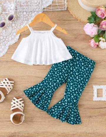 Compleu Shein Kids, alb/verde
