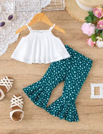 Compleu Shein Kids, alb/verde Verde
