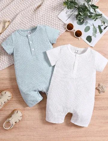 Set body 2 bucati Shein Kids, alb/bleu Alb