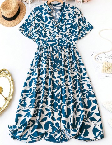 Rochie medie SHEIN CURVE, albastru