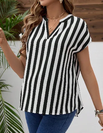 Bluza SHEIN, alb/negru Negru