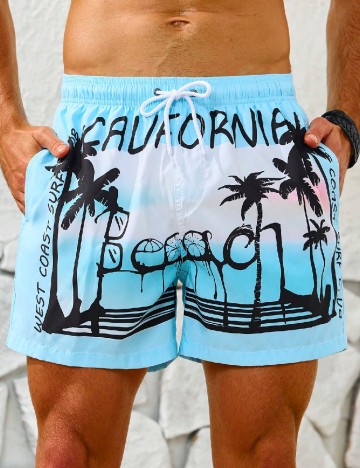 Short de baie SHEIN, bleu