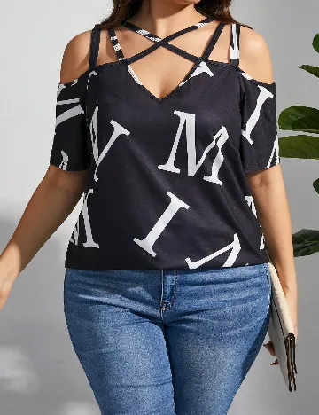 Tricou SHEIN CURVE, negru Negru