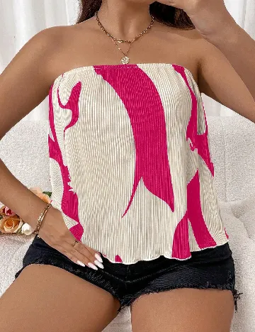 Top SHEIN CURVE, crem/roz Crem