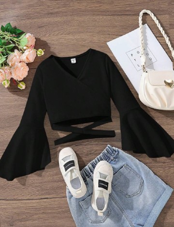 Top Shein Kids, negru