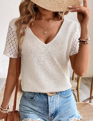 Tricou SHEIN, crem