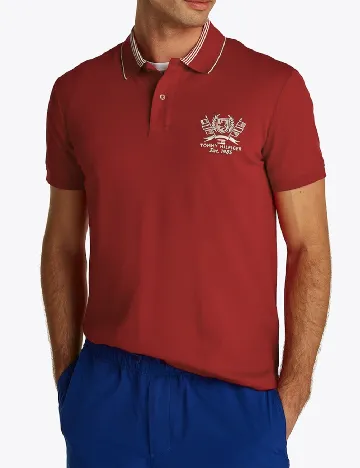 Tricou Tommy Hilfiger, grena Rosu