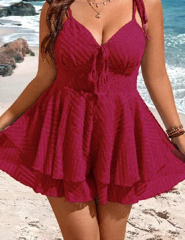 Salopeta SHEIN CURVE, grena Rosu