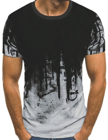 Tricou SHEIN, gri/negru