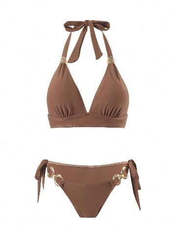 Costum de baie SHEIN, maro