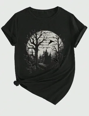 Tricou Romwe, negru Negru