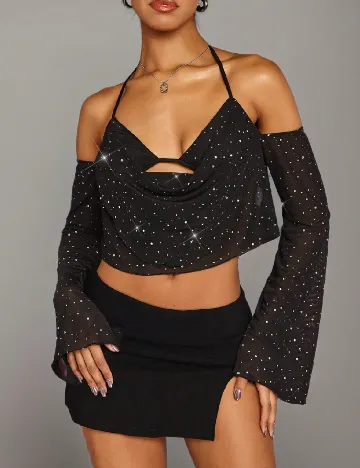 Top SHEIN, negru Negru