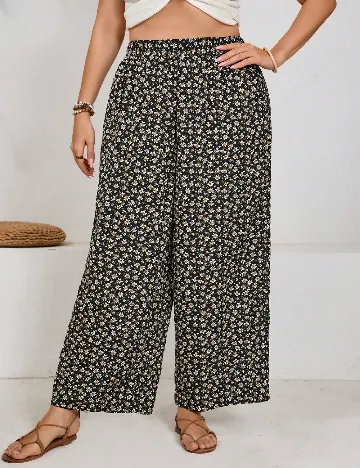 Pantaloni SHEIN CURVE, floral Floral print