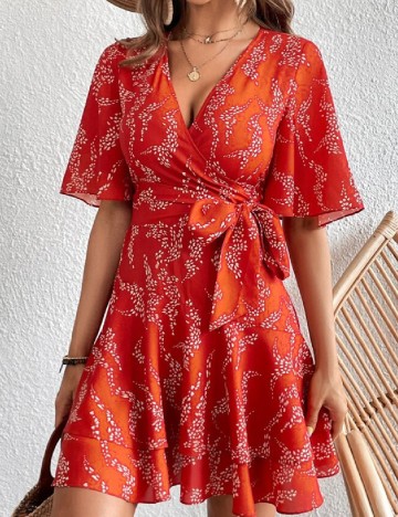Rochie scurta SHEIN, portocaliu