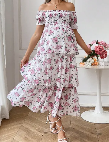 Rochie lunga SHEIN Maternity, floral print Floral print
