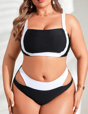 Costum de baie SHEIN CURVE, negru Negru