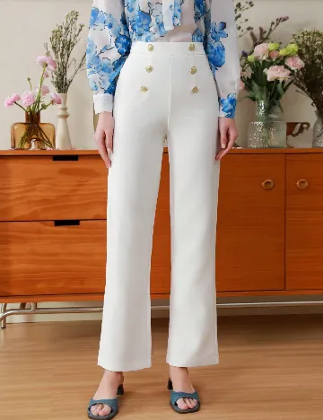 Pantaloni SHEIN, alb Alb