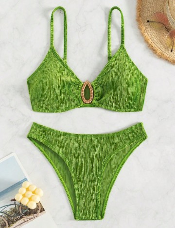 Costum de baie SHEIN, verde
