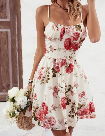 Rochie scurta SHEIN, floral print