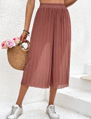 Pantaloni SHEIN, roz pudra inchis