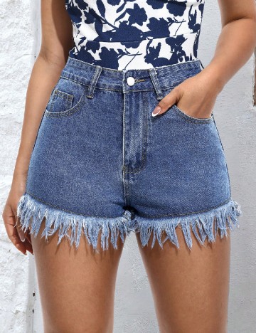 Pantaloni scurti SHEIN, albastru