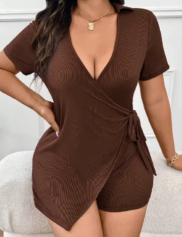Salopeta SHEIN CURVE, maro Maro
