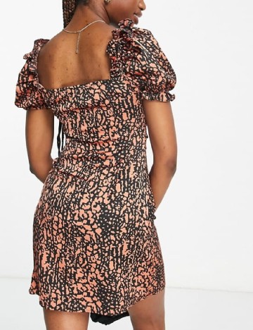 Rochie scurta NAANAA, caramiziu