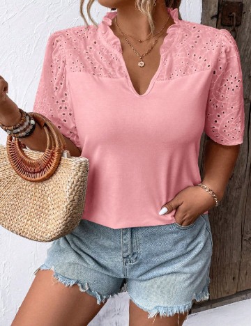 Tricou SHEIN CURVE, roz