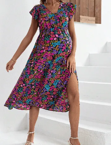 Rochie medie SHEIN Maternity, floral print Floral print
