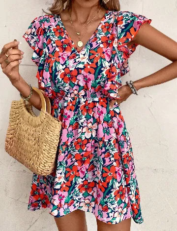 Rochie scurta SHEIN, floral print Floral print