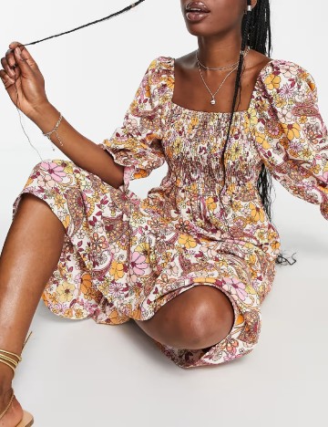 Rochie medie Miss Selfridge, floral print