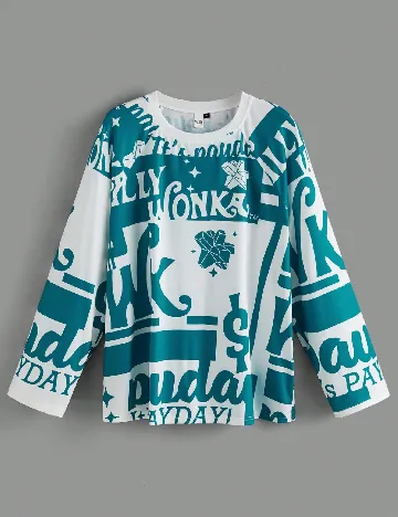 Bluza SHEIN CURVE, alb/verde Verde