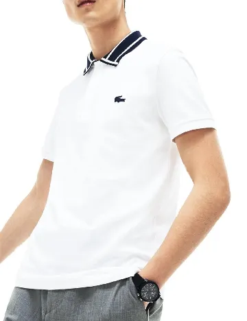 Tricou Lacoste, alb Alb
