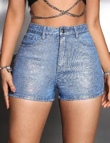 Pantaloni scurti SHEIN, albastru Albastru