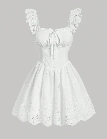Rochie scurta SHEIN, alb Alb