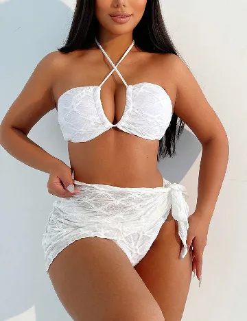Costum de baie SHEIN, alb Alb