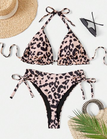 Costum de baie SHEIN CURVE, crem/negru