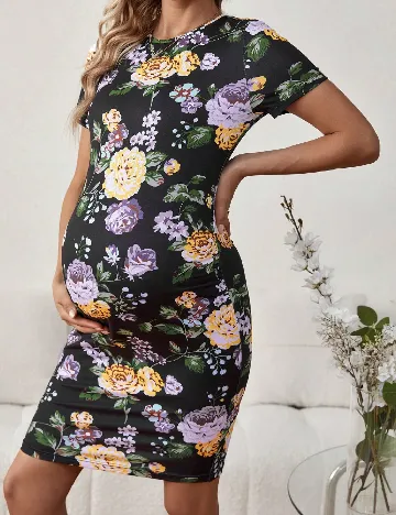 Rochie scurta SHEIN Maternity, floral print Floral print