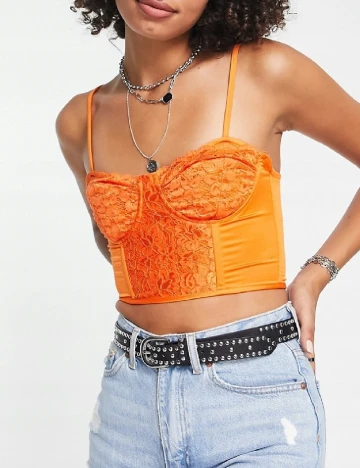 Corset Reclaimed Vintage, portocaliu Portocaliu
