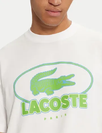 Tricou Lacoste, alb Alb