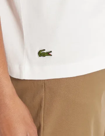 Tricou Lacoste, alb Alb