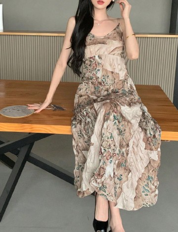 Rochie medie Dazy, maro