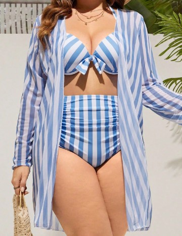 Costum de baie SHEIN CURVE, albastru