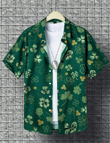 Camasa SHEIN Plus Size Men, verde Verde