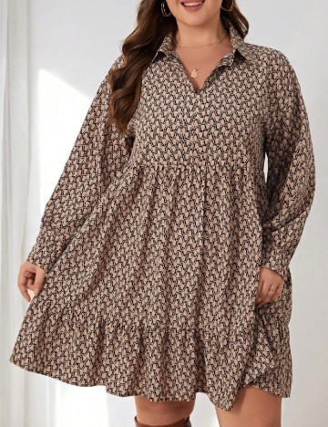 Rochie scurta Emery Rose Curve, bej