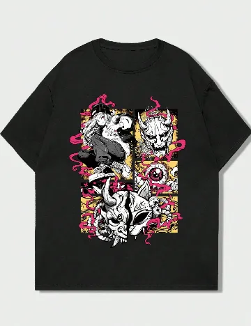 Tricou Romwe, negru Negru