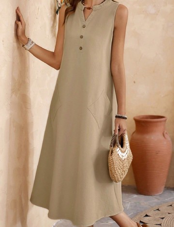 Rochie lunga Emery Rose, crem