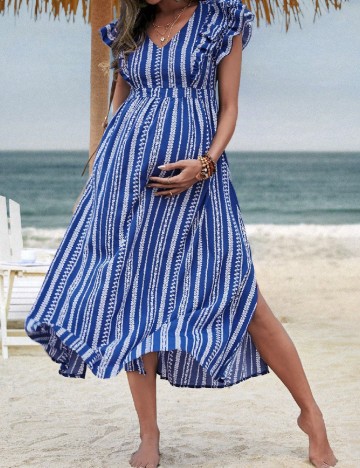 Rochie medie SHEIN Maternity, albastru