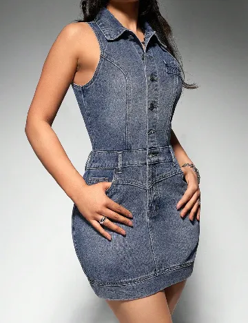 Rochie scurta SHEIN, albastru Albastru